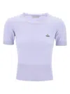Vivienne Westwood Orb-embroidered Knitted T-shirt In Viola