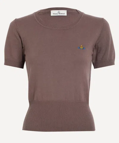 Vivienne Westwood Women's Bea Truffle Cotton-cashmere Top In Brown