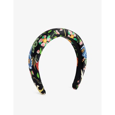Vivienne Westwood Womens Black Folk Floral-print Silk Headband