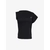 Vivienne Westwood Hebo Asymmetric Draped Jersey Top In Black