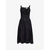 Vivienne Westwood Draped Neckline Waist Gathered Sleeveless Dress In Black