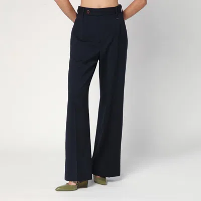 VIVIENNE WESTWOOD WOMEN'S BLUE TROUSERS IN WOOL