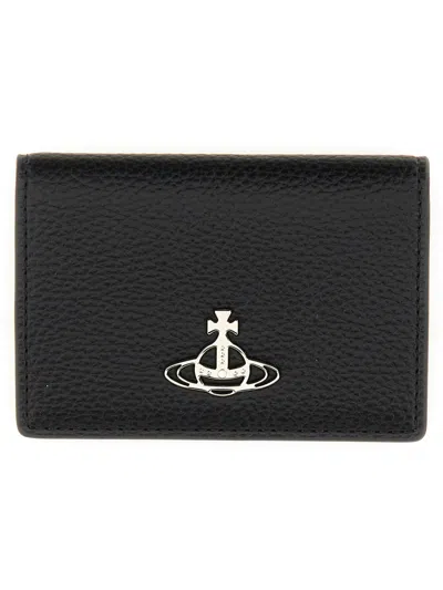 Vivienne Westwood Women Card Holder With Logo In Black