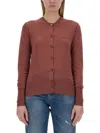 Vivienne Westwood Cardigan With Tailored Button-down Front And Logo Embroidery In Red