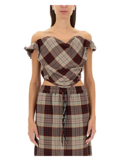 VIVIENNE WESTWOOD WOMEN'S CHECK CORSET TOP