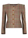 Vivienne Westwood Wood Checked Jacket With Structured Shoulders In Multicolor