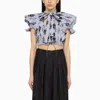 Vivienne Westwood Printed Tie-neck Cotton Cropped Top