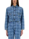 Vivienne Westwood Cropped Indigo Blue Jacket With Flap Pockets In Blue