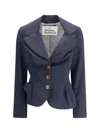 Vivienne Westwood Tailored Jacket With Buttoned Back Vent In Blue