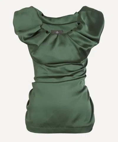Vivienne Westwood Women's Ginnie Satin Top In Green