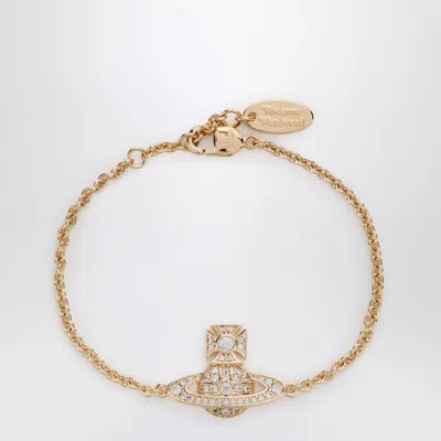 Vivienne Westwood Gold Orb Logo Bracelet With Crystals