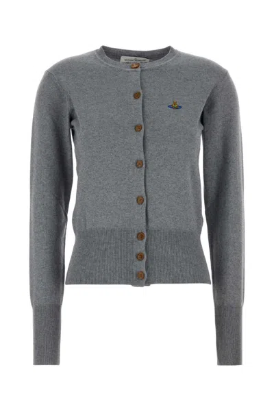 Vivienne Westwood Bea Cotton-cashmere Cardigan For Women In Gray
