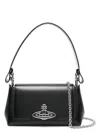 Vivienne Westwood Hazel Medium Glossed Leather Shoulder Bag In Black