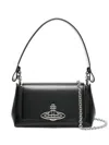 Vivienne Westwood Hazel Medium Glossed Leather Shoulder Bag In Black