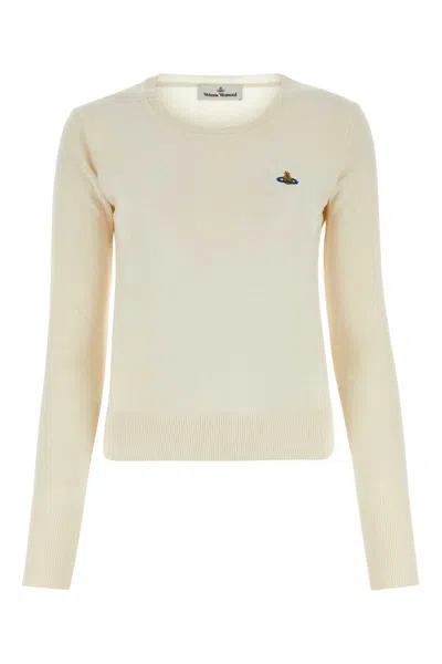 Vivienne Westwood Orb-embroidered Crew Neck Jumper In Beige
