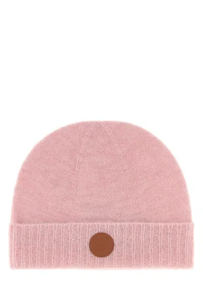 Vivienne Westwood Women Light Pink Fluffy Solid Beanie Cap
