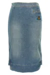 Vivienne Westwood Organic Cotton Denim Midi Skirt With Asymmetric Hem In Blue