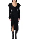 Vivienne Westwood Black Side Panther Midi Dress In Black