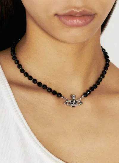 Vivienne Westwood Punk Bat Necklace Pendant Black 3D Orb