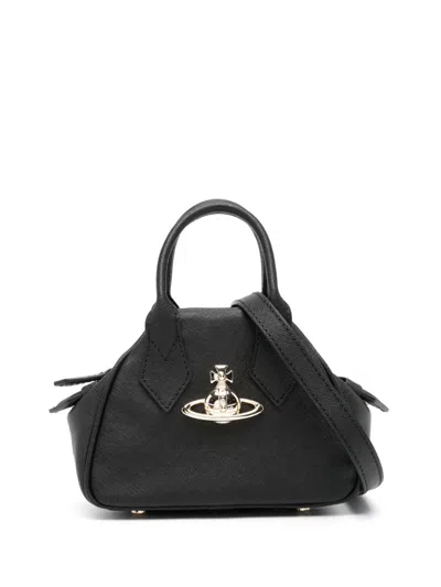 Vivienne Westwood Women Mini Yasmine Saffiano Leather Handbag In Black