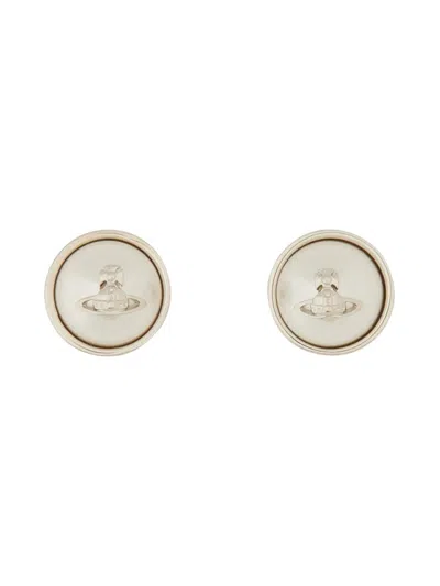 Vivienne Westwood Olga Round Stud Earrings In Gold