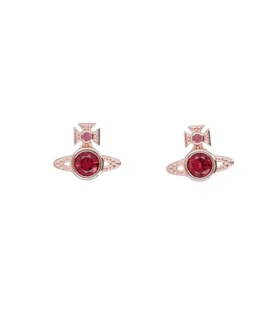 Vivienne Westwood Pink Crystals Stud Earrings
