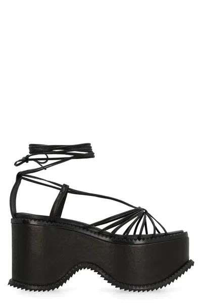 Vivienne Westwood Leather Platform Sandals In Black