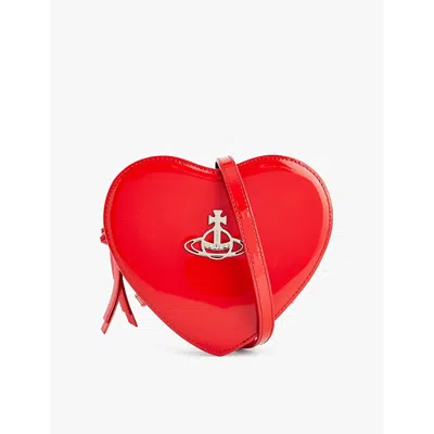Vivienne Westwood Womens Red Louise Heart Patent-leather Shoulder Bag