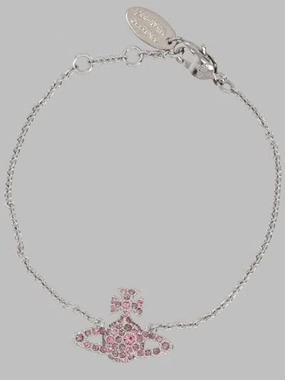 Vivienne Westwood Women's Silver Orb Bracelet In Pink