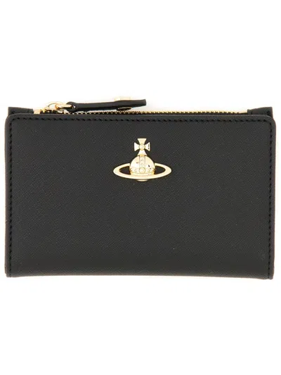 Vivienne Westwood Orb Card Holder In Black