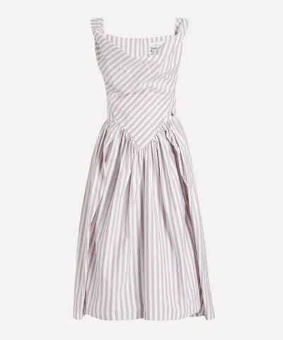 Vivienne Westwood Women's Sunday Striped Midi Dress In Burgundy