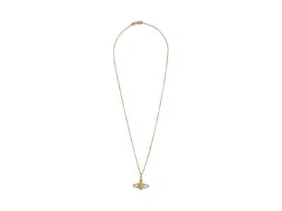 Pre-owned Vivienne Westwood Women's  Bas Relief Orb Mini Goldtone Brass Necklace In Gold Light Colo Tpaz