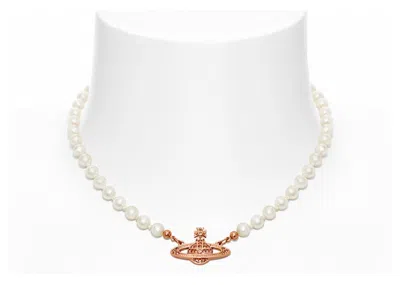 Pre-owned Vivienne Westwood Women's  Choker Mini Bas Relief In Pink Gold/tone