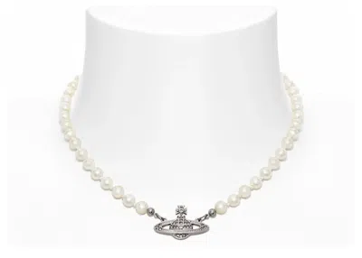 Pre-owned Vivienne Westwood Women's  Choker Mini Bas Relief In Silver