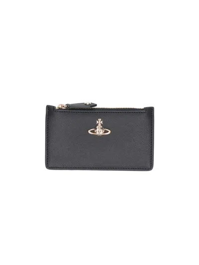Vivienne Westwood Women's Wallet In Polyurethane & Cotton In Black