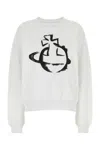 Vivienne Westwood Graphic Print Oversize Cotton Sweatshirt In White