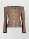 Vivienne Westwood Wood Checked Jacket With Structured Shoulders