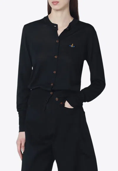 Vivienne Westwood Wool And Silk Cardigan In Black