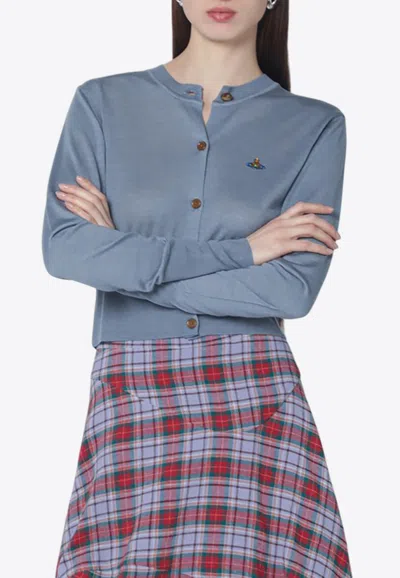 Vivienne Westwood Wool And Silk Cardigan In Blue