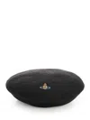 Vivienne Westwood Orb-embroidered Beret In Brown