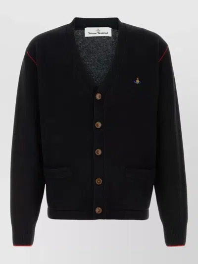 Vivienne Westwood Wool Blend Alex Cardigan V Neckline In Black