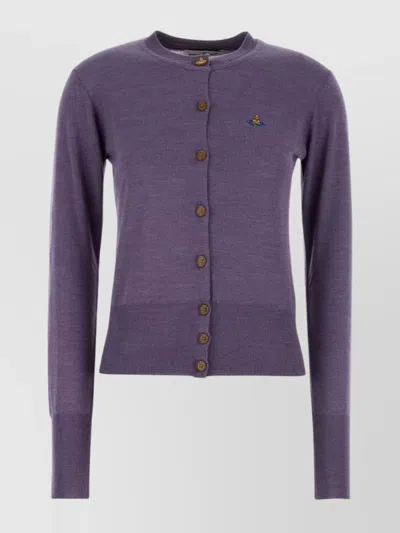 VIVIENNE WESTWOOD WOOL BLEND BEA CARDIGAN WITH RIBBED CUFFS AND HEM