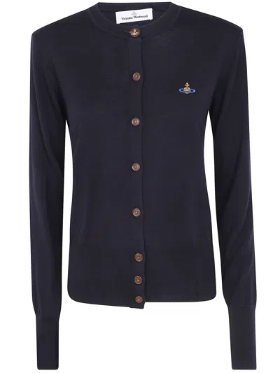 Vivienne Westwood Wool Cardigan "bea" In Blue