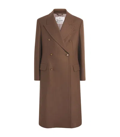 Vivienne Westwood Wool-cashmere Melton Overcoat In Brown
