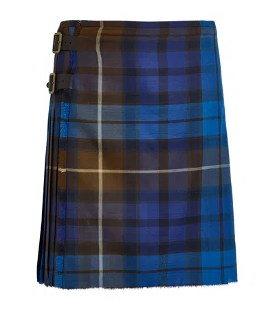 Vivienne Westwood Wool Check Kilt In Blue