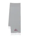 Vivienne Westwood Wool Fringed Scarf In Gray