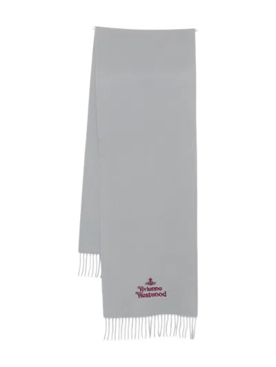 VIVIENNE WESTWOOD WOOL FRINGED SCARF