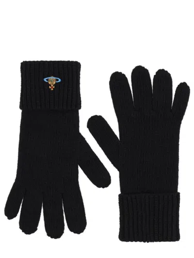 Vivienne Westwood Wool Gloves In Black