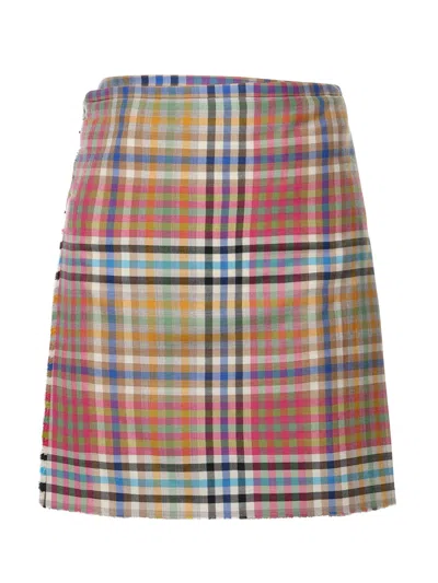 Vivienne Westwood Mini Kilt Heather Check 44 Women In Multi