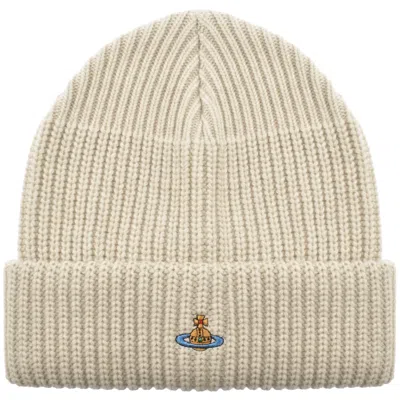 Vivienne Westwood Wool Knit Beanie Beige In Neutral